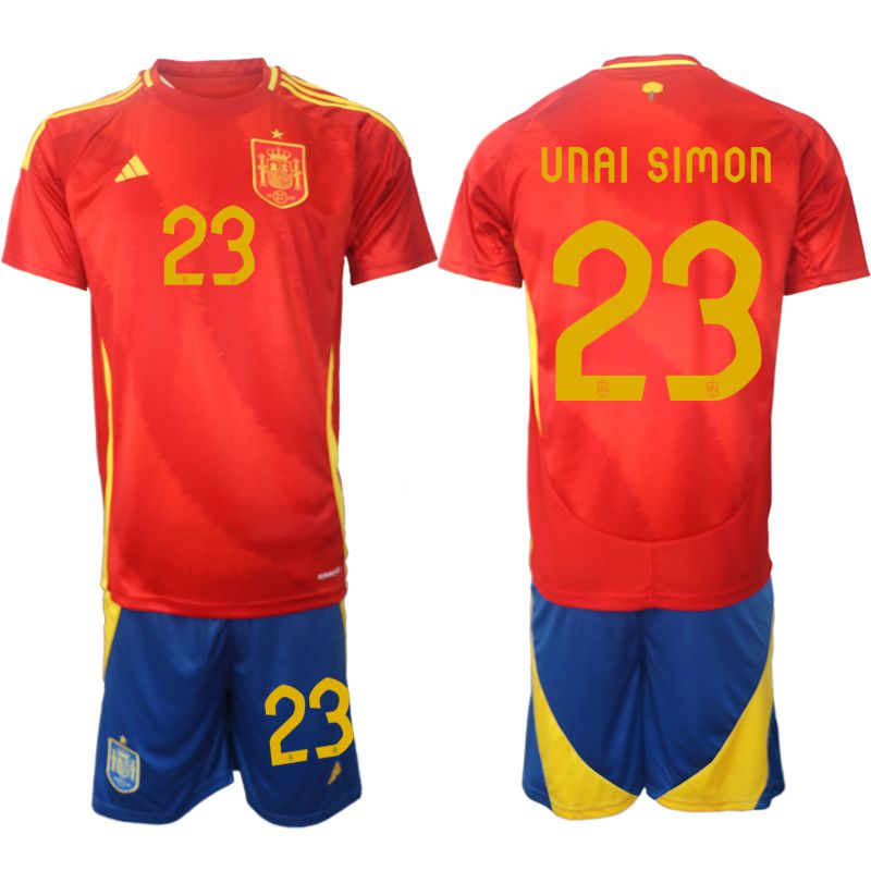 Men 2024-2025 Season Spain home red #23 Soccer Jersey->->Soccer Country Jersey